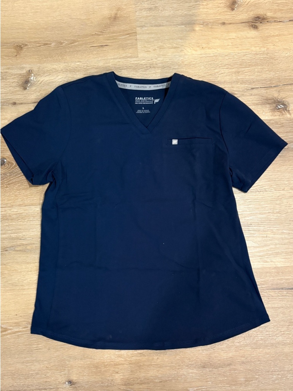 Fabletics navy scrub top